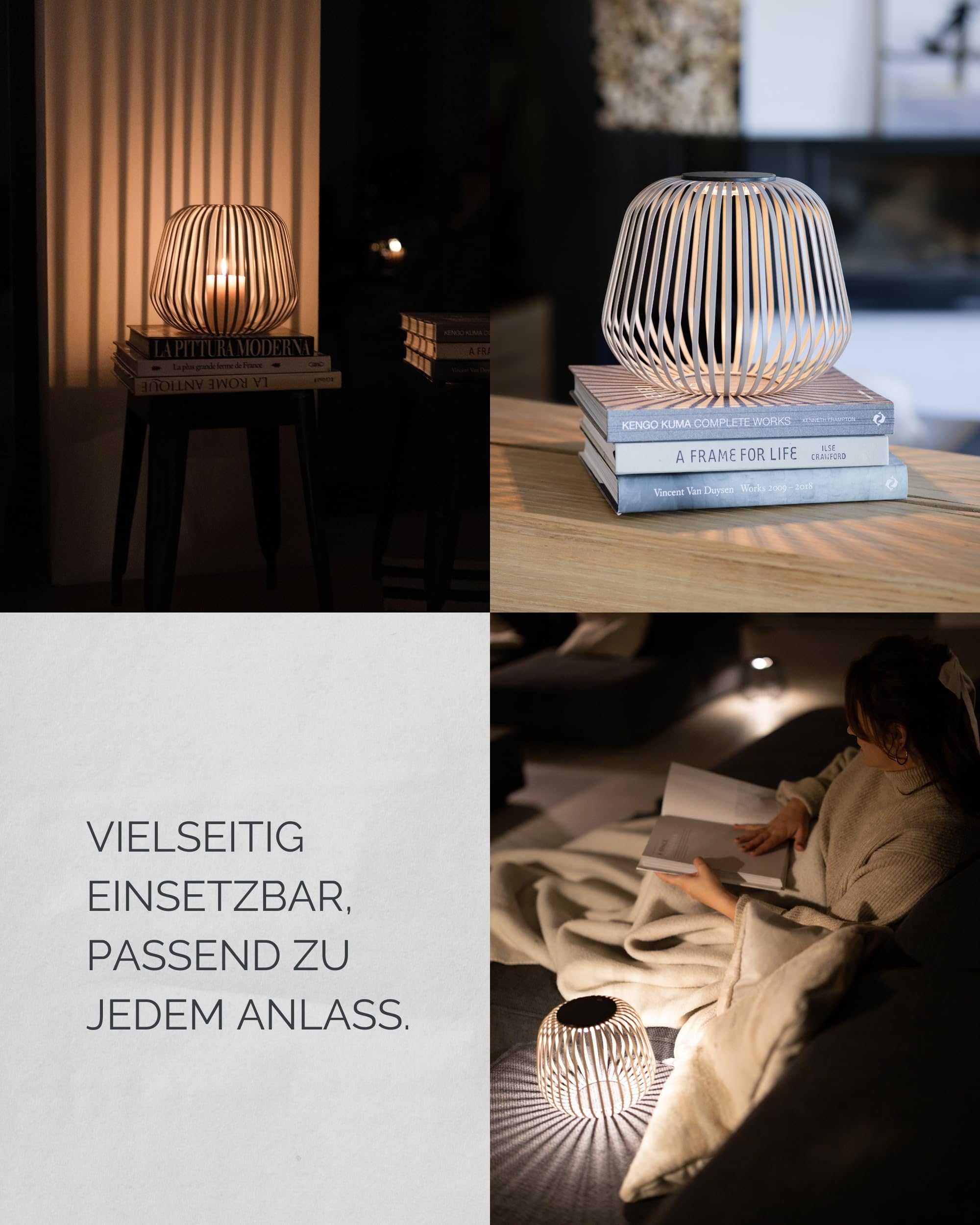 LUUK Studio Moderne Solarlampe, Kabellos, Windlicht, USB-C, Nomad Braun, S | Modernes Boho Design, dimmbar & Windlicht, IP65 wetterfeste Außenbeleuchtung, Solar Designlampe für drinnen & draußen