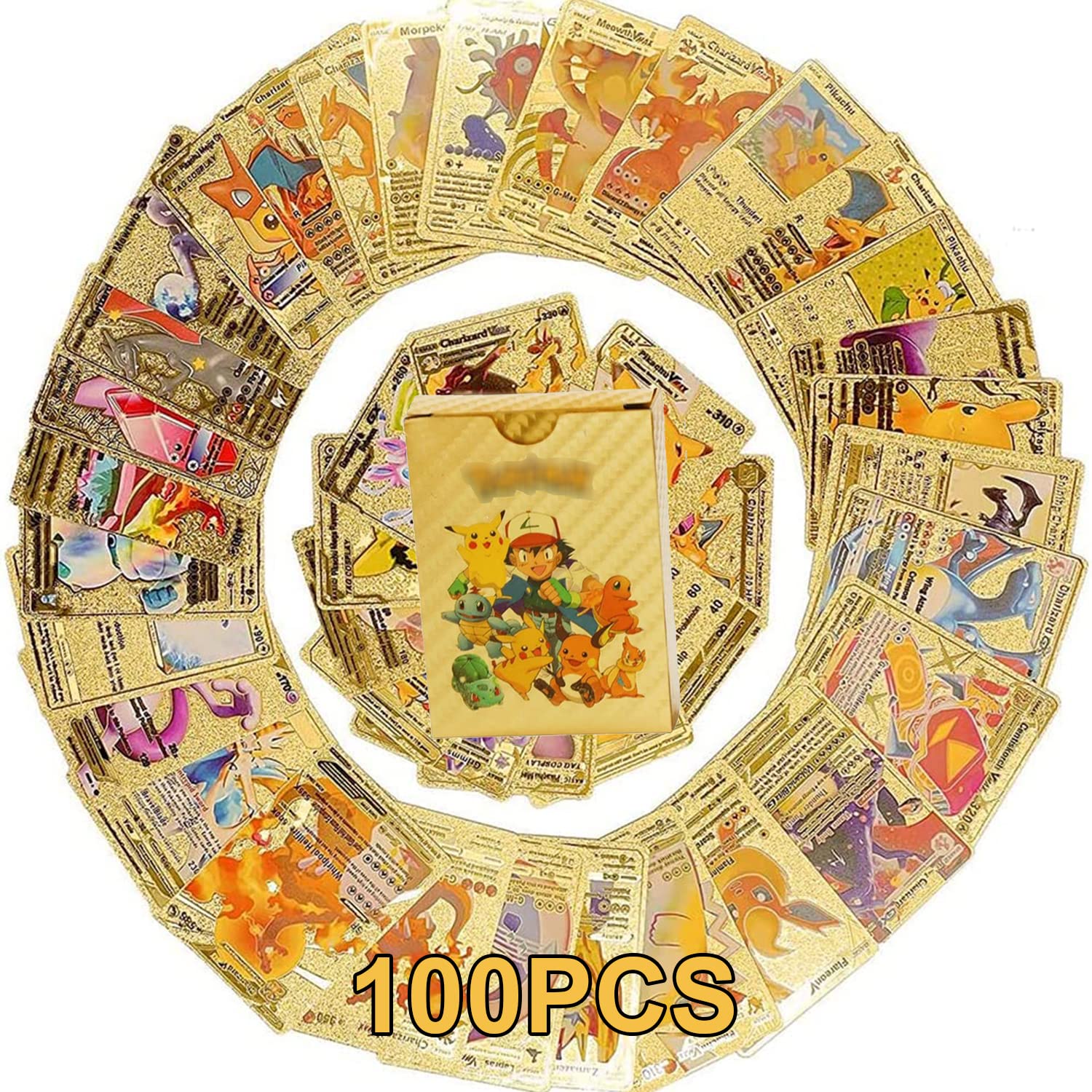 Buy 100PCS The New Gold Foil Rare Cards TCG Deck Box Including Assorted