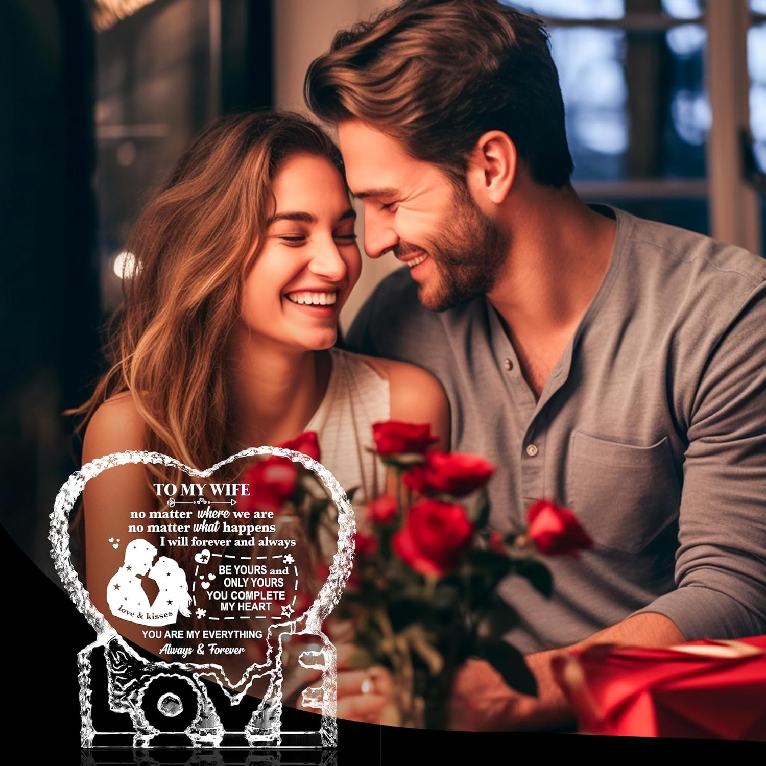 ZHSHWAT Valentines Day Gifts for Wife, I Love You Gifts for Her, to My Wife Crystal Keepsake Gift from Husband,Christmas Wedding Anniversary Birthday Gift for Wife - Image 6