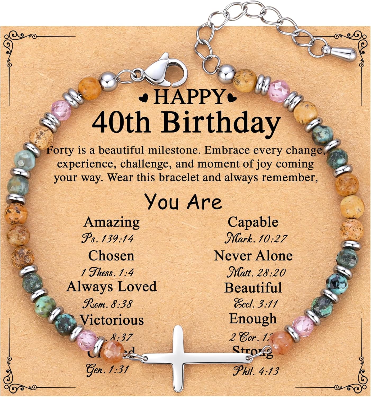 TONY & SANDY Christian Cross Bracelet for Women, Valentine's Day Gifts for Her, Confirmation Baptism Easter Gifts, Unique Gift for Friends Daughter Mom Sister in Christ Birthday Christmas