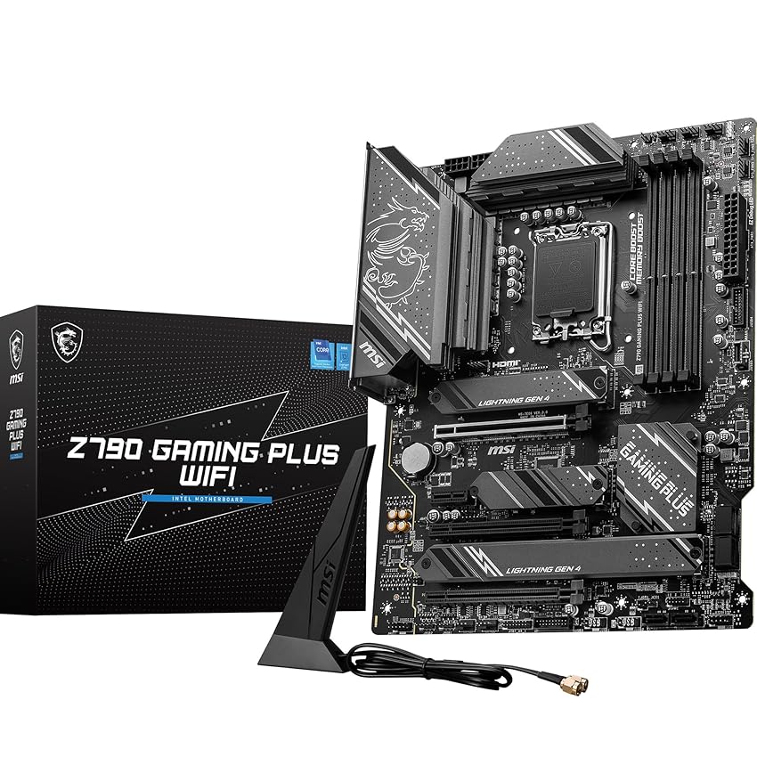 Immagine del prodotto MSI Scheda madre Z790 GAMING PLUS WIFI, ATX - Supporta processori Intel Core di 12a e 13a generazione, LGA 1700 - DDR5 Memory Boost 7200+MHz/OC, 1 x PCIe 5.0 x16, 4 x M.2 Gen4, 2.5G LAN, Wi-Fi 6E