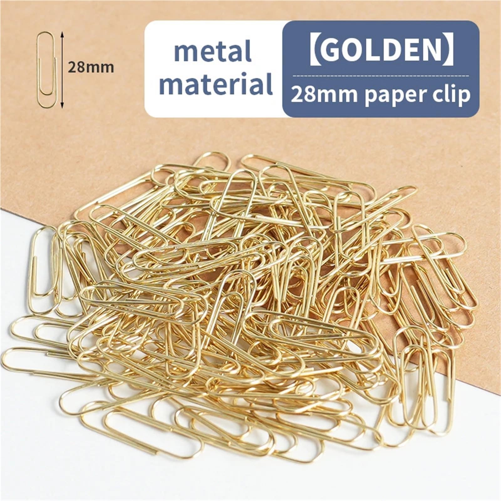 Büroklammern, 500 Stück, goldfarbene Metall-Büroklammern, galvanisierte Lesezeichen, Büro, Tickethalter | Langlebige Büroklammern aus goldfarbenem Metall in 3 Größen, perfekt für Büro, Schule und Zuhause.