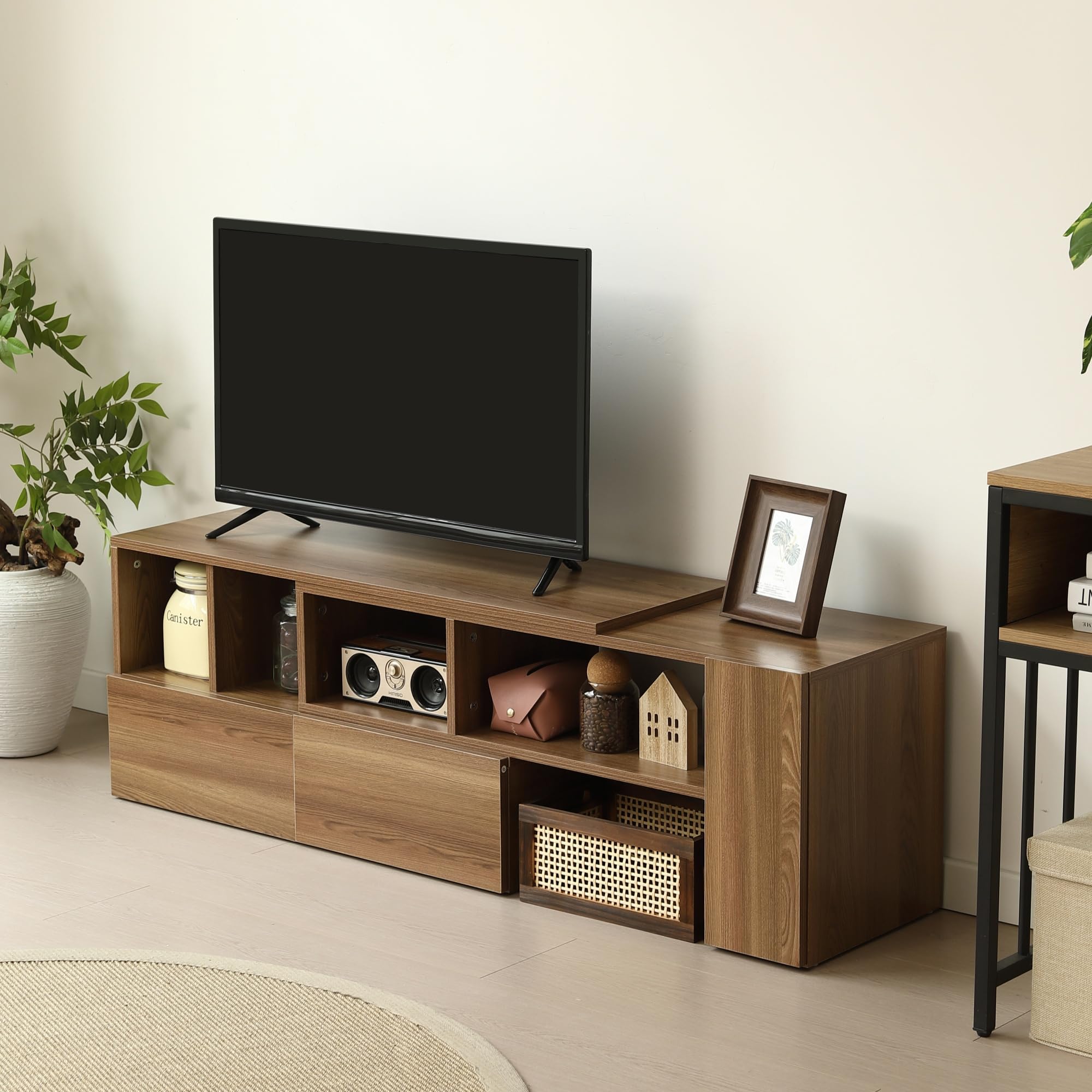 Amazon｜テレビ台 伸縮 ローボード 幅95～169cm テレビボード コーナー
