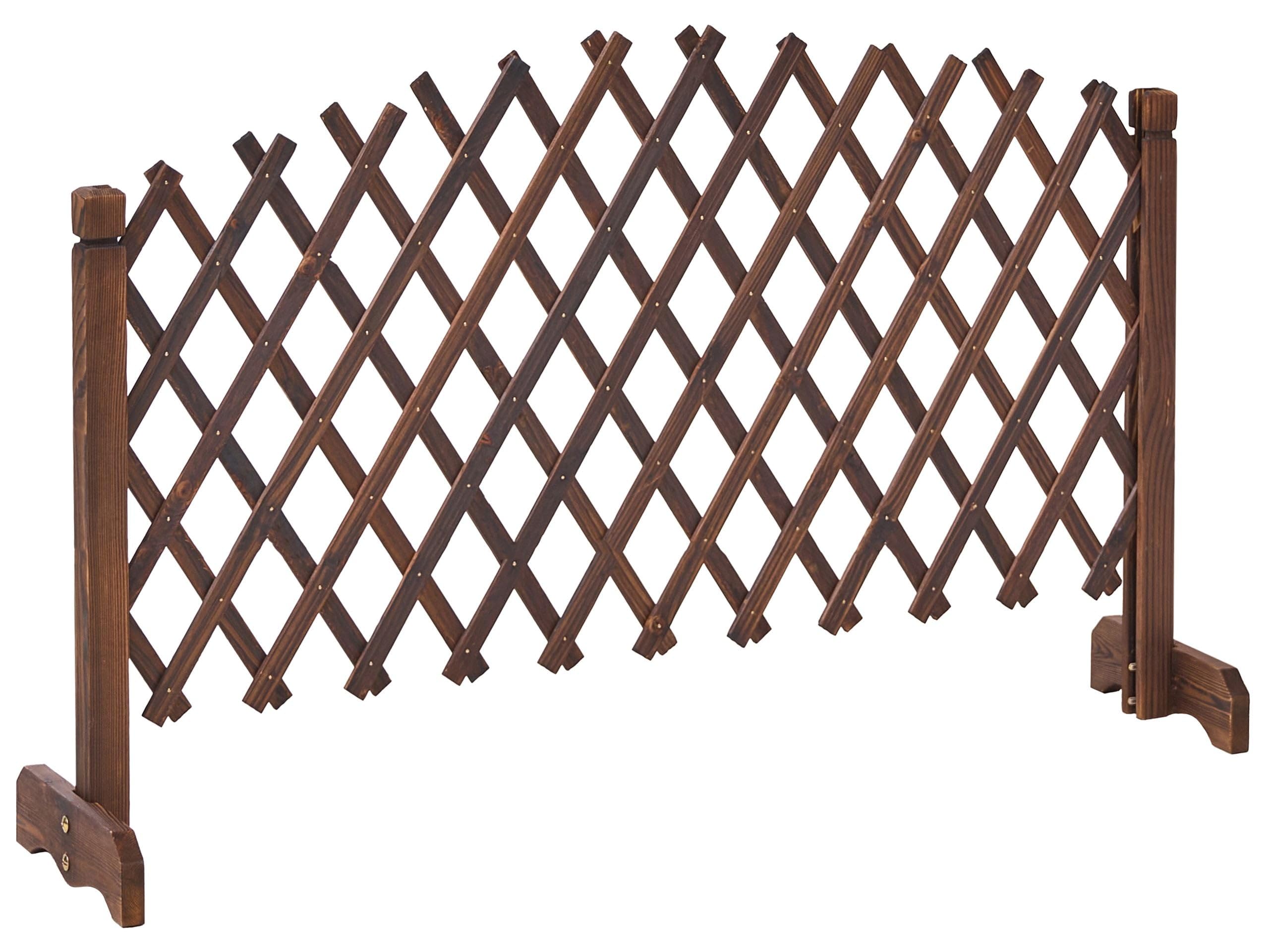 Celosía de jardín Enrejado Extensible y Plegable 122 x 70 cm Madera de Abeto marrón Oscuro Pavarolo