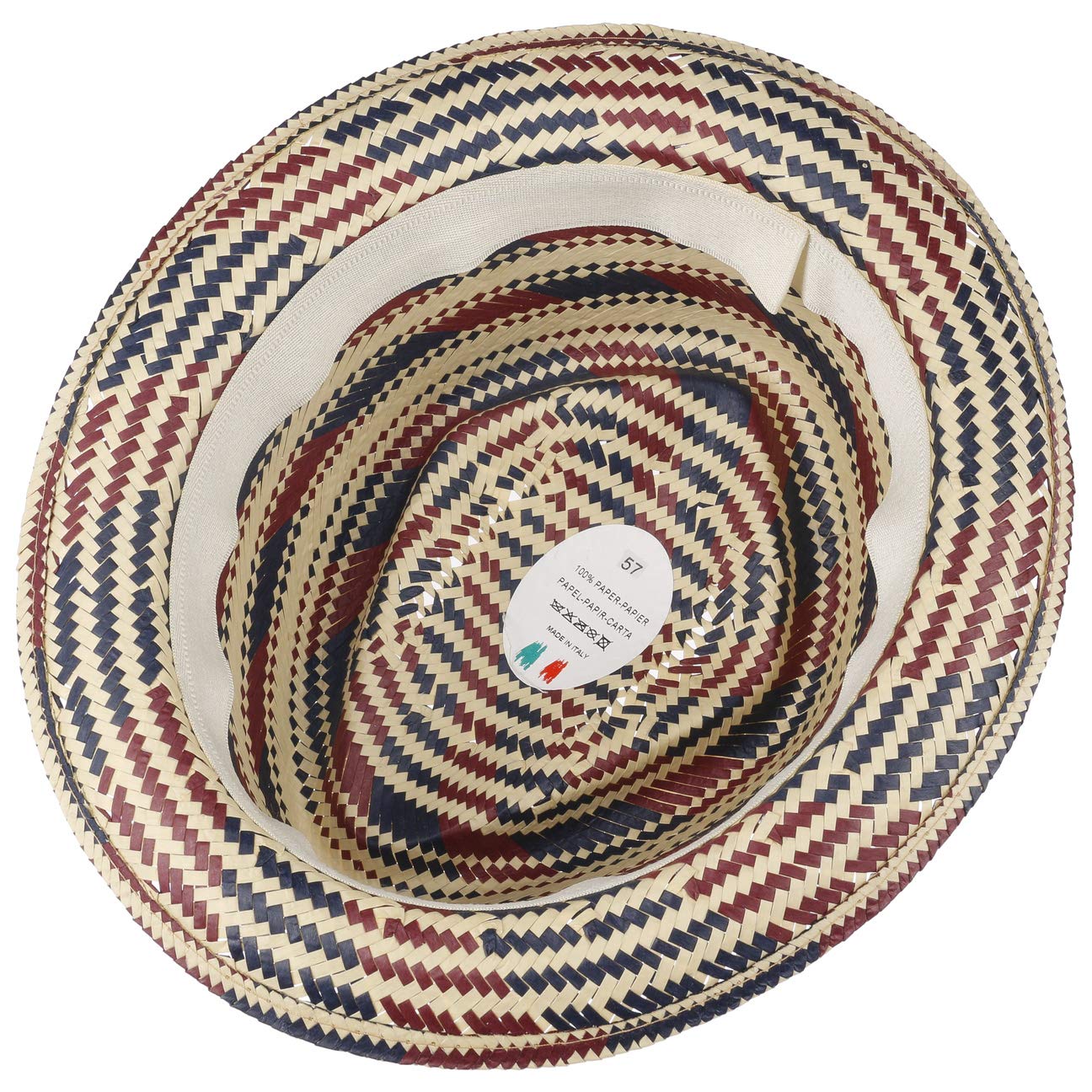 Lipodo Chapeau en Paille Berdasco Pork Pie Femme/Homme - Made in Italy de Soleil Plage avec Ruban Gros Grain Ete Printemps-ete