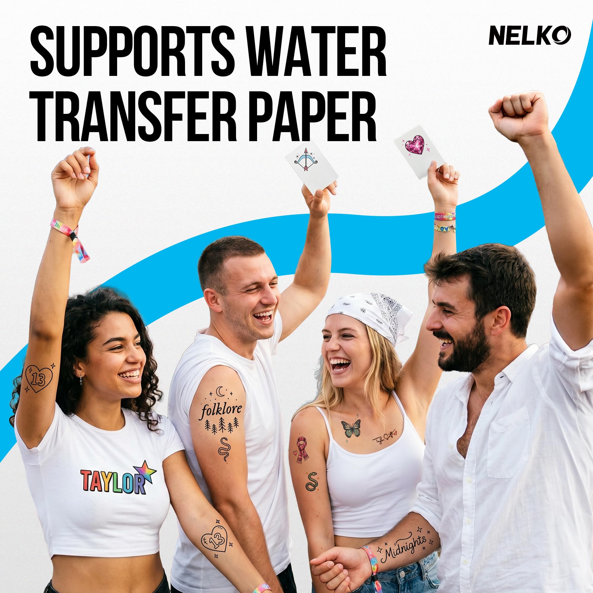 Nelko Fotodrucker, PP02 Tragbarer 4-in-1 Drucker für Klebepapier, Magnetpapier, Wassertransfer & Wärmetransferpapier, Bluetooth, kompatibel mit iOS & Android, mit App-Bildbearbeitung, Elfenbein