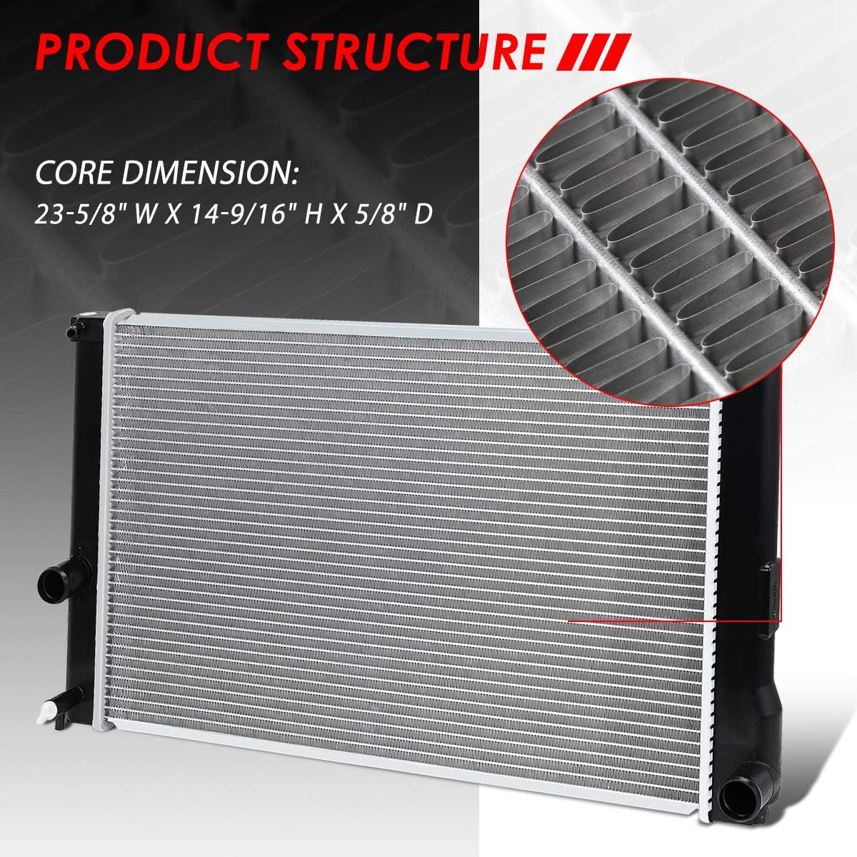 Auto Dynasty Radiator Compatible with 2010-2016 Lexus CT200H/Toyota Prius V/Plug-In, DPI 13119 Factory Style 1-Row Cooling Radiator, Aluminum Core
