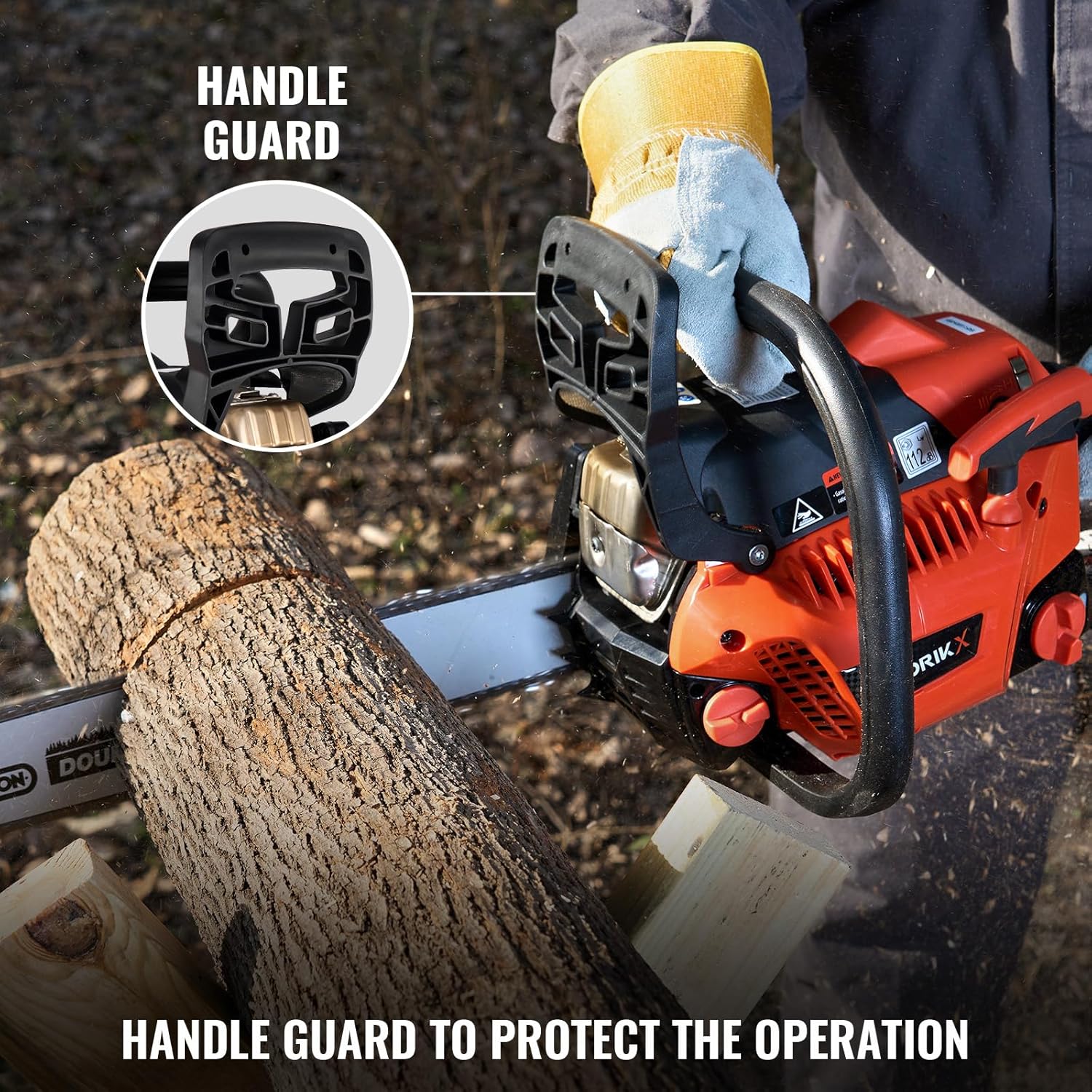 42CC Gas Chainsaw Powered With 2-Cycle Engine,18 &16 Inch Handheld Chain Saw Gas With Automatic Oiler For Tree Trimming Wood Cutting and Land Clearing