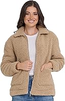 Steve Madden Women's Oversized Sherpa Jacket - Plush Faux Fur Shearling Fleece Winter Coat, Plus Size XS-3X