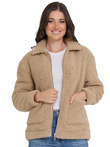 Sherpa Jacket Women - Oversized Faux Fur Winter Coats for