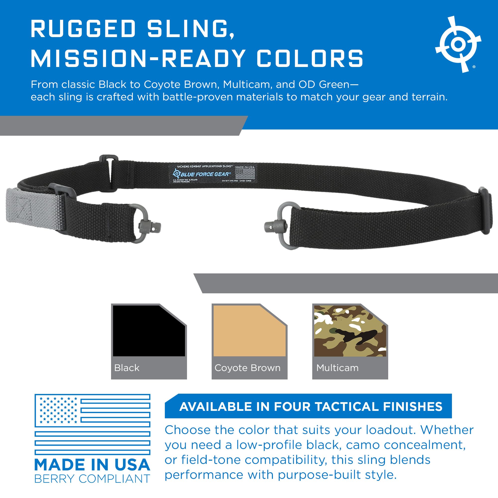 Amazon.co.jp: Blue Force Gear Vickers プッシュボタンスリング