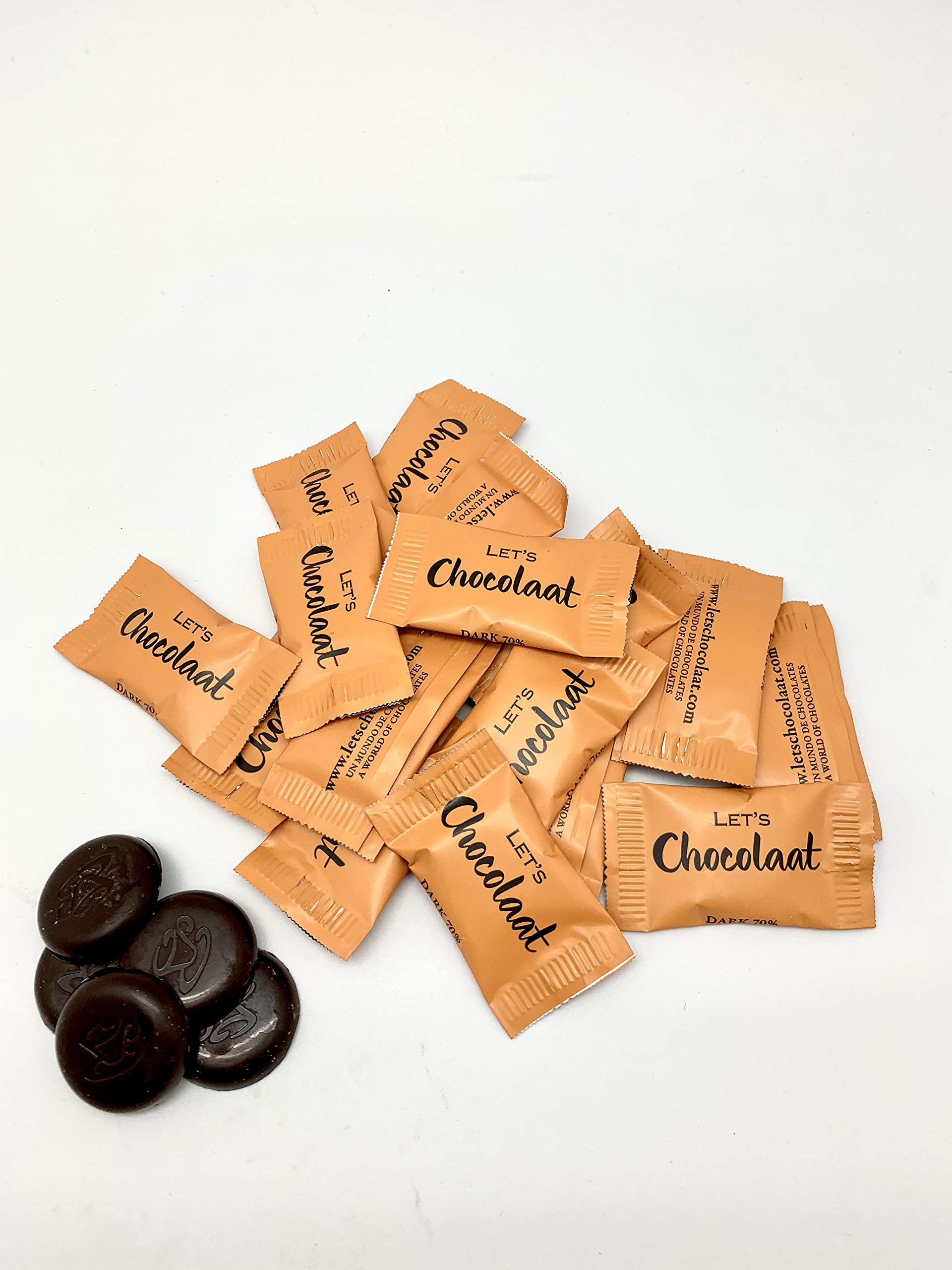 Mini Chocolatinas 3,5g, Chocolate Negro, Mínimo 70% cacao, Bolsa 1kg
