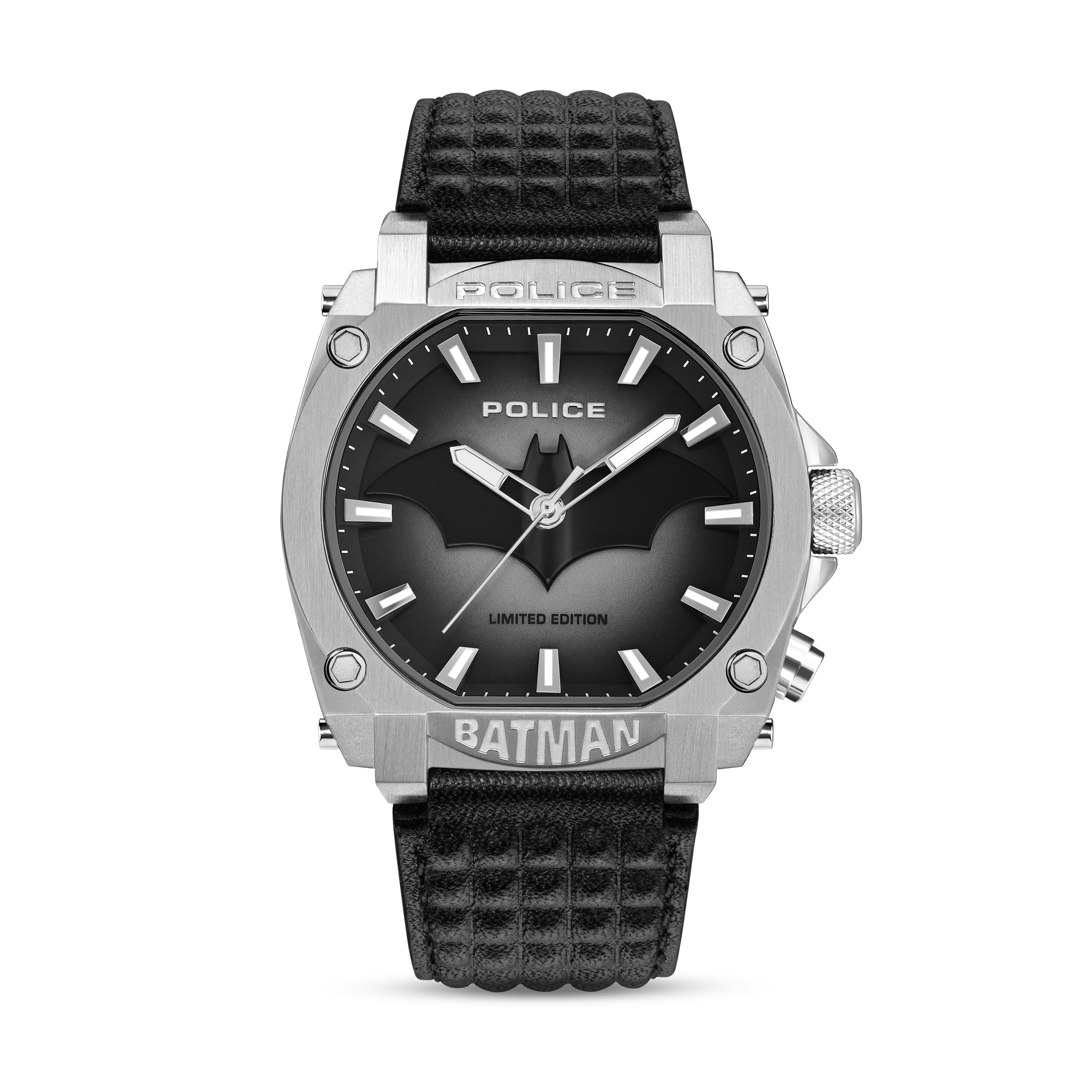 Limited Edition Forever Batman Stainless Steel Case & Genuine Leather Strap Men's Watch