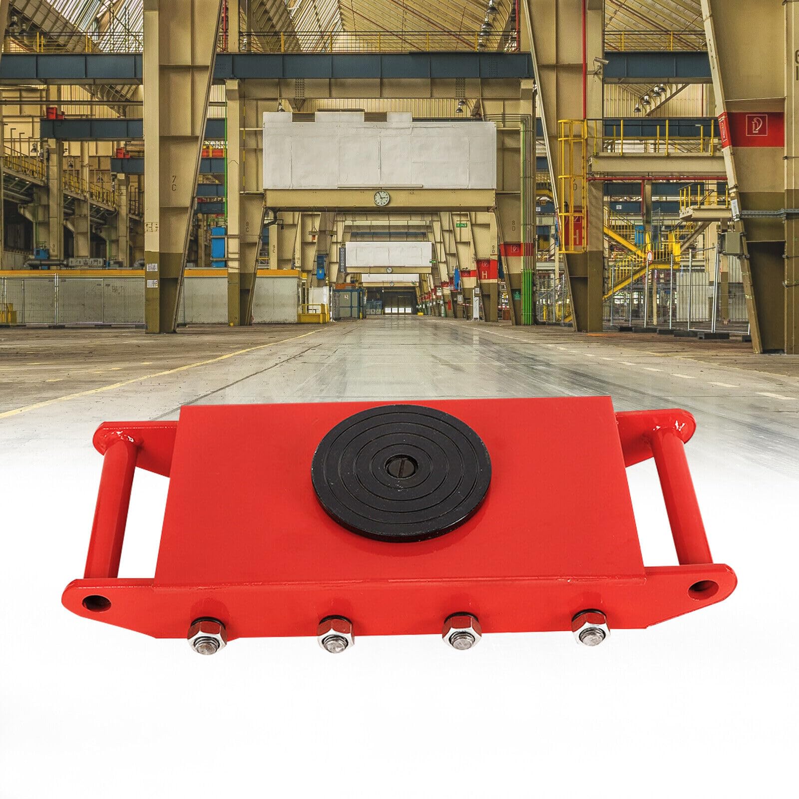 Rullo per il trasporto da 12T, rotazione a 360°, per mobili, per carichi pesanti, per pattini a rotelle pesanti, per il trasporto, adatto per famiglie, logistica e fabbriche (rosso)