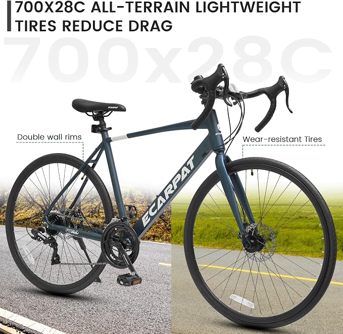 Bicicleta de ruta ligera con cuadro de aleación de aluminio y 16 velocidades miniatura 4