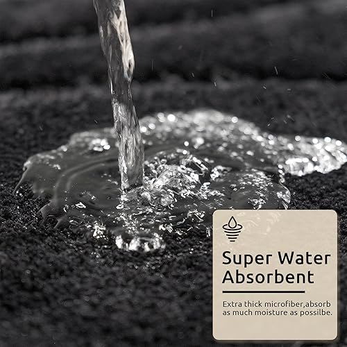 Miniatura 5 de DEXDE Alfombras de baño de 24 x 60 pulgadas, antideslizantes, suaves, lavables, grandes alfombras de baño para baño, dormitorio, pasillo, cocina,