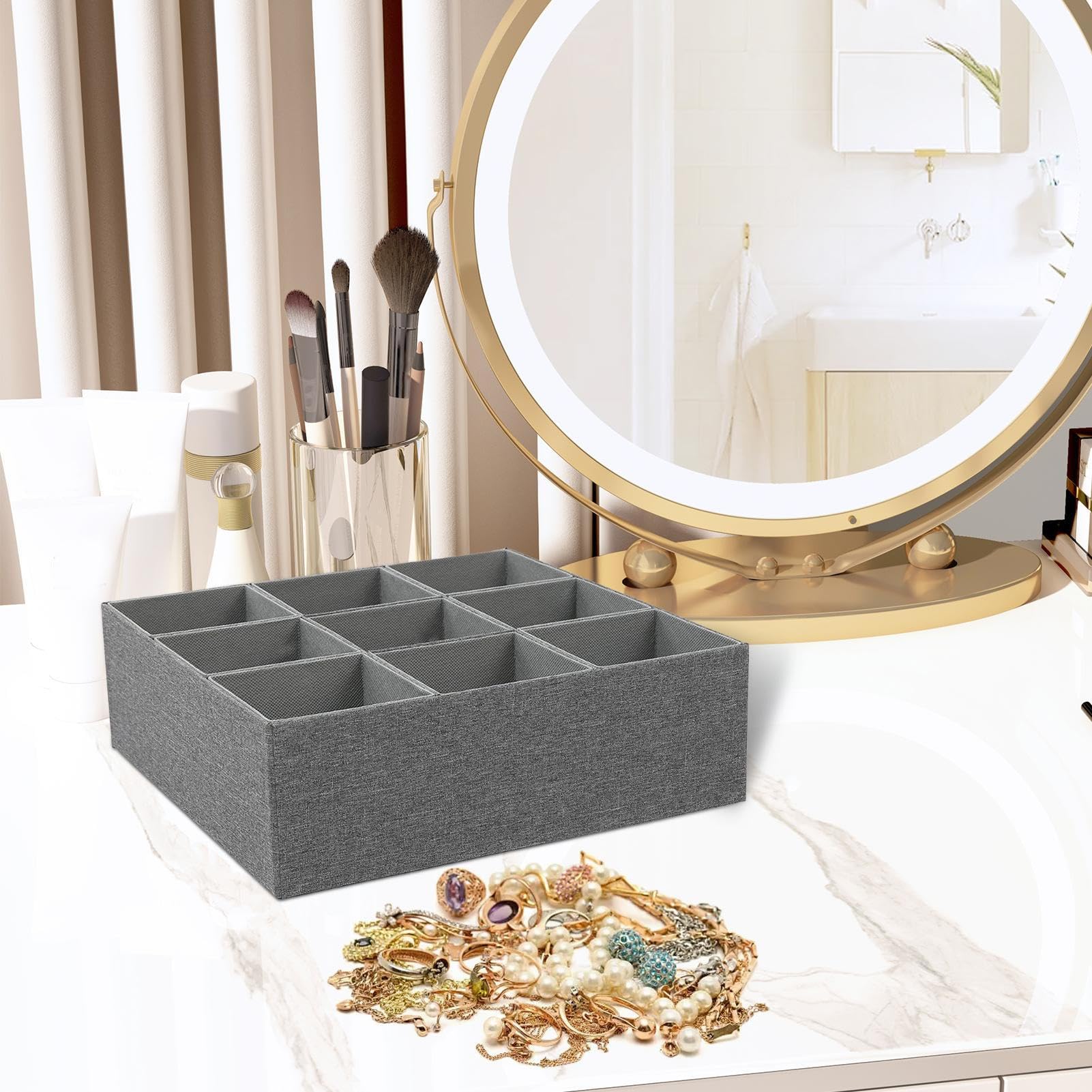 Organizer Da Cassetto Scatola in tessuto 9 scomparti per reggiseni, slip, | Organizer Biancheria Intima Abbigliamento, Sciarpa, Cintura, Bikini, Armadio, Cassettiera, Bagno, Dormitorio