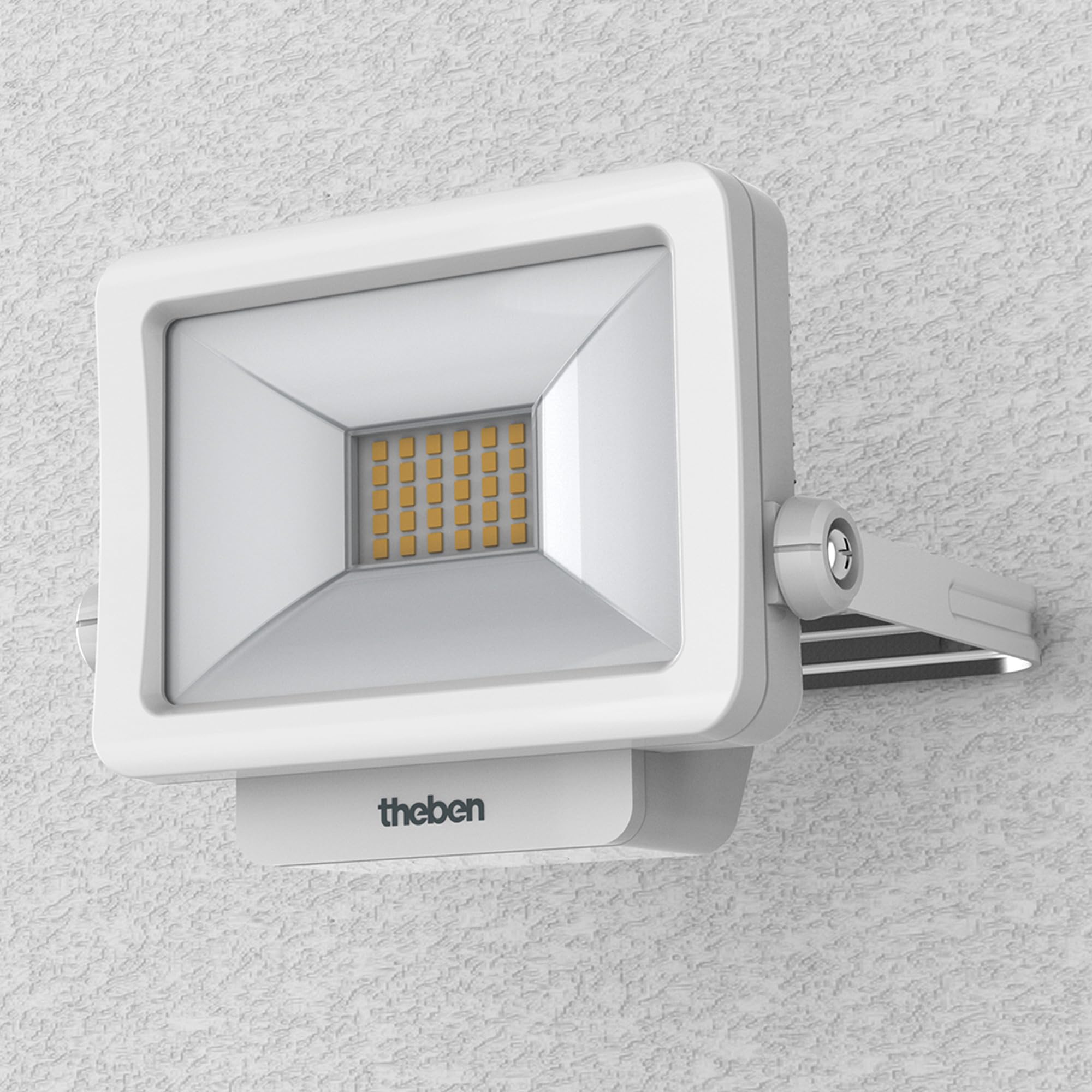 Theben 1020690 theLeda B10L W WH LED-Strahler 10 W 3000 K Wand/Decke außen | 1200 lm, IP 65, 360° drehbar, optional modular (Bewegungsmelder/Lichtsensor) erweiterbar, weiß, warmweiß