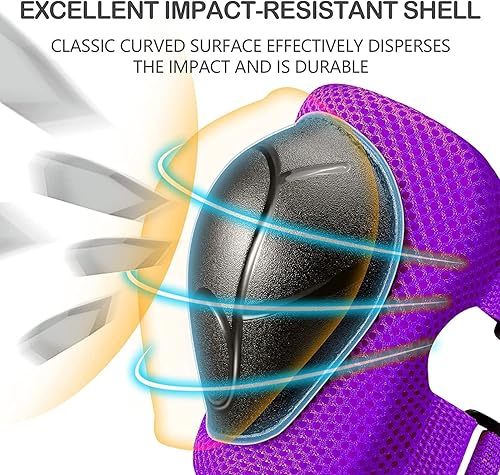 Miniatura 4 de Casco ajustable para niños con rodillera, coderas y muñequeras, cascos de bicicleta para niños de 3 a 5, 5 a 8, 8 a 14 años, perfecto para patinar,