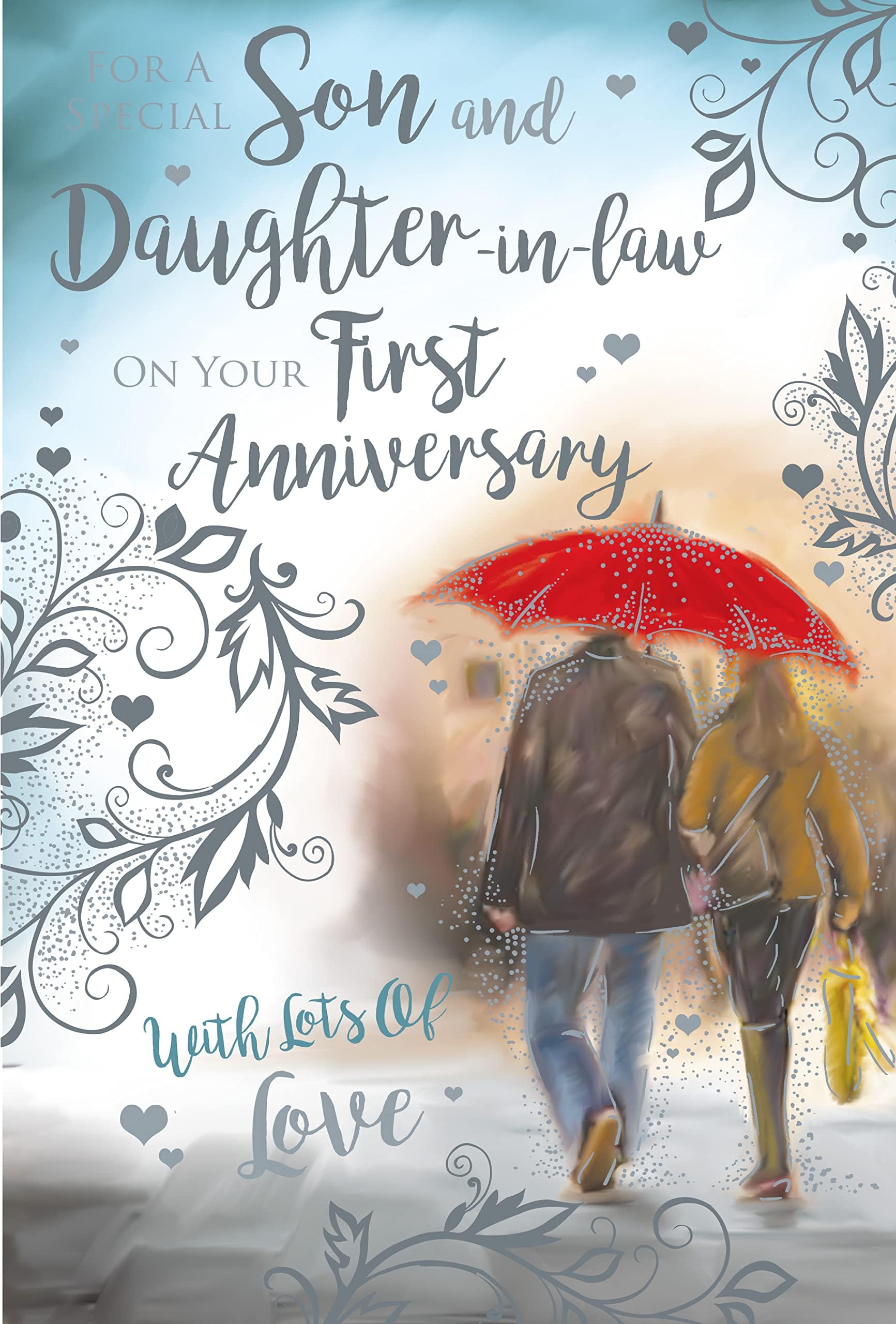 Son & Daughter In Law 1st Wedding Anniversary Card - On Your Paper ...