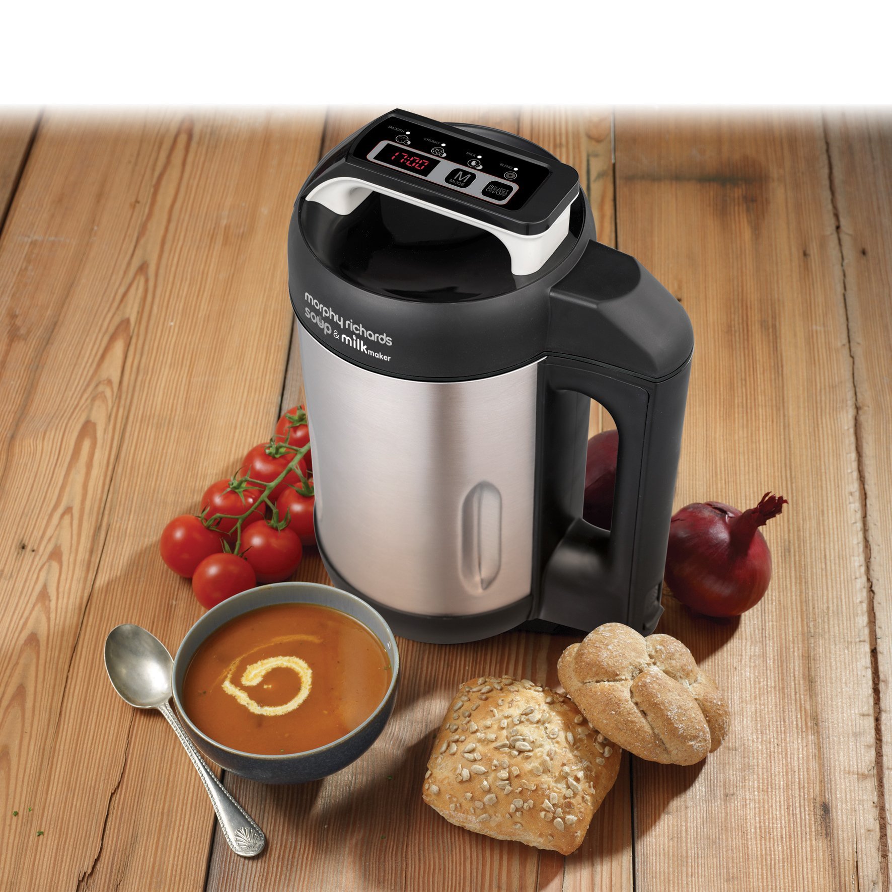 Morphy Richards - 501000 - Soup maker pour soupe et lait - 1,6 L, 1000 W - Acier brossé Robot à soupe et à lait végétal brossé