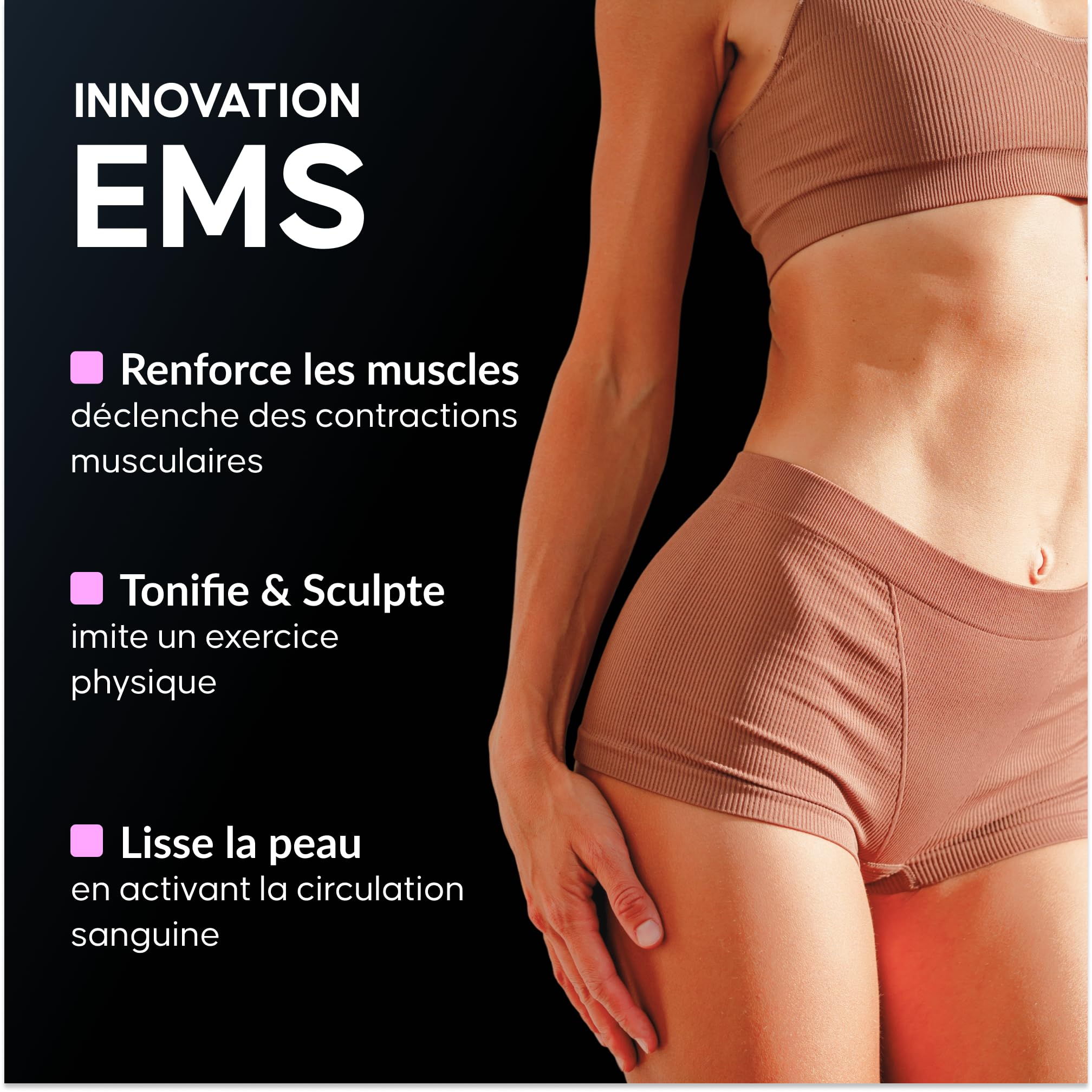 Électrostimulation EMS Raffermissant & Minceur – Appareil Raffermissant Innovant pour Affiner, Tonifier et Sculpter le Corps – Micro-Impulsions Musculaires, Remodelage Silhouette & Zones Rebelles