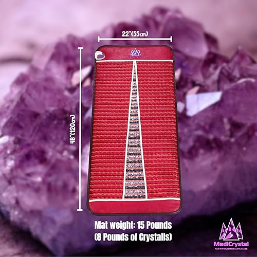 Miniatura 2 de MediCrystal Tapete de turmalina de amatista infrarroja, 48 pulgadas de largo x 22 pulgadas de ancho, cristales naturales, calentamiento FIR