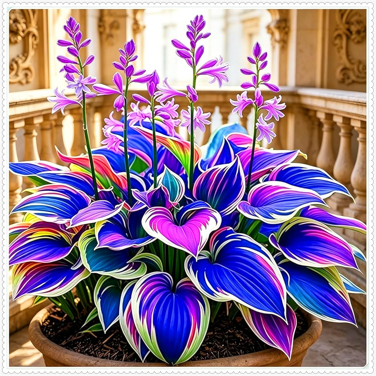 Perennial Midnight Blue Hosta 4 Roots Kit for Garden - Landscape e (8bulbs)