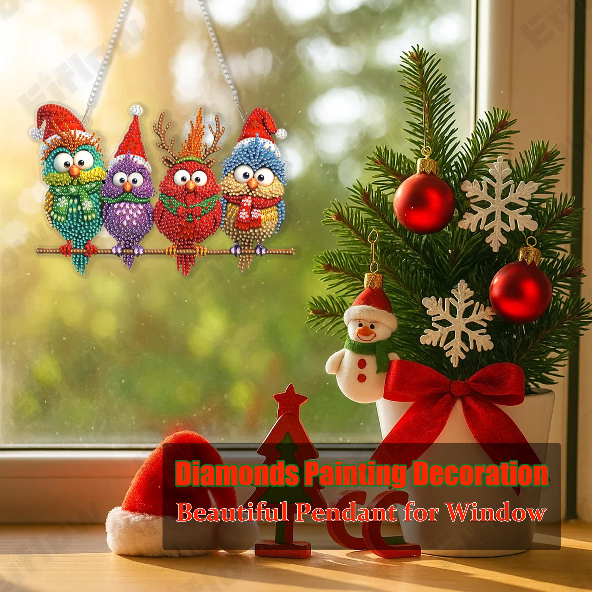DIY Diamond Painting Easter Egg Ornament – 4Pcs Crystal Art Hanging Decor For Home