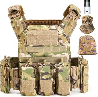 Tactical Vests,Quick Release Camo Vest, Mens 1000D, Lightweight Modular 3D Breathable Vest