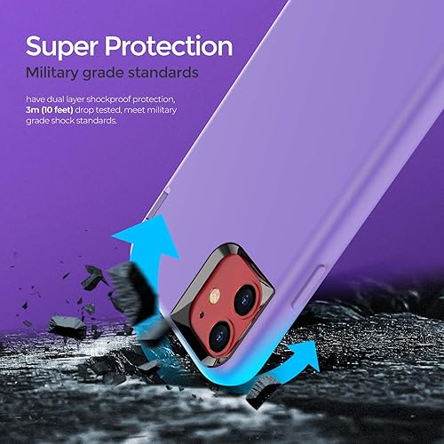 Miniatura 5 de ORIbox Funda para iPhone 11, protección contra caída de 10 pies, grado militar, suave al tacto, exterior de silicona líquida, resistente a golpes,