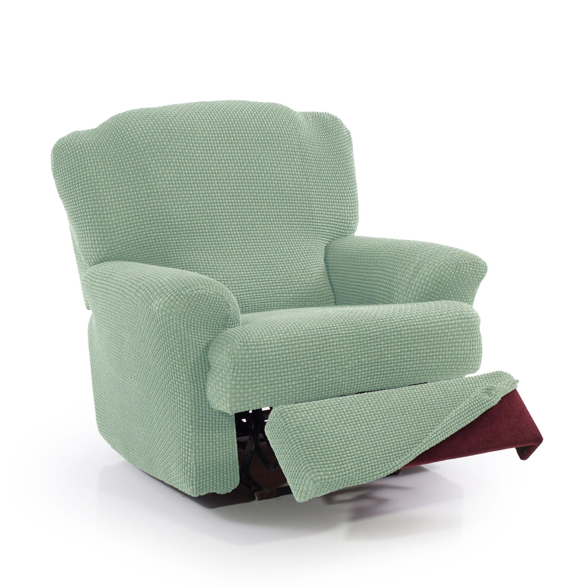 Funda Super Elástica Sillón Relax de 70 a 90cm | Modelo NOVELE | Turquesa | Funda sillón reclinable pies Separados | Protector de Calidad de Tejido Jacquard Tacto algodón