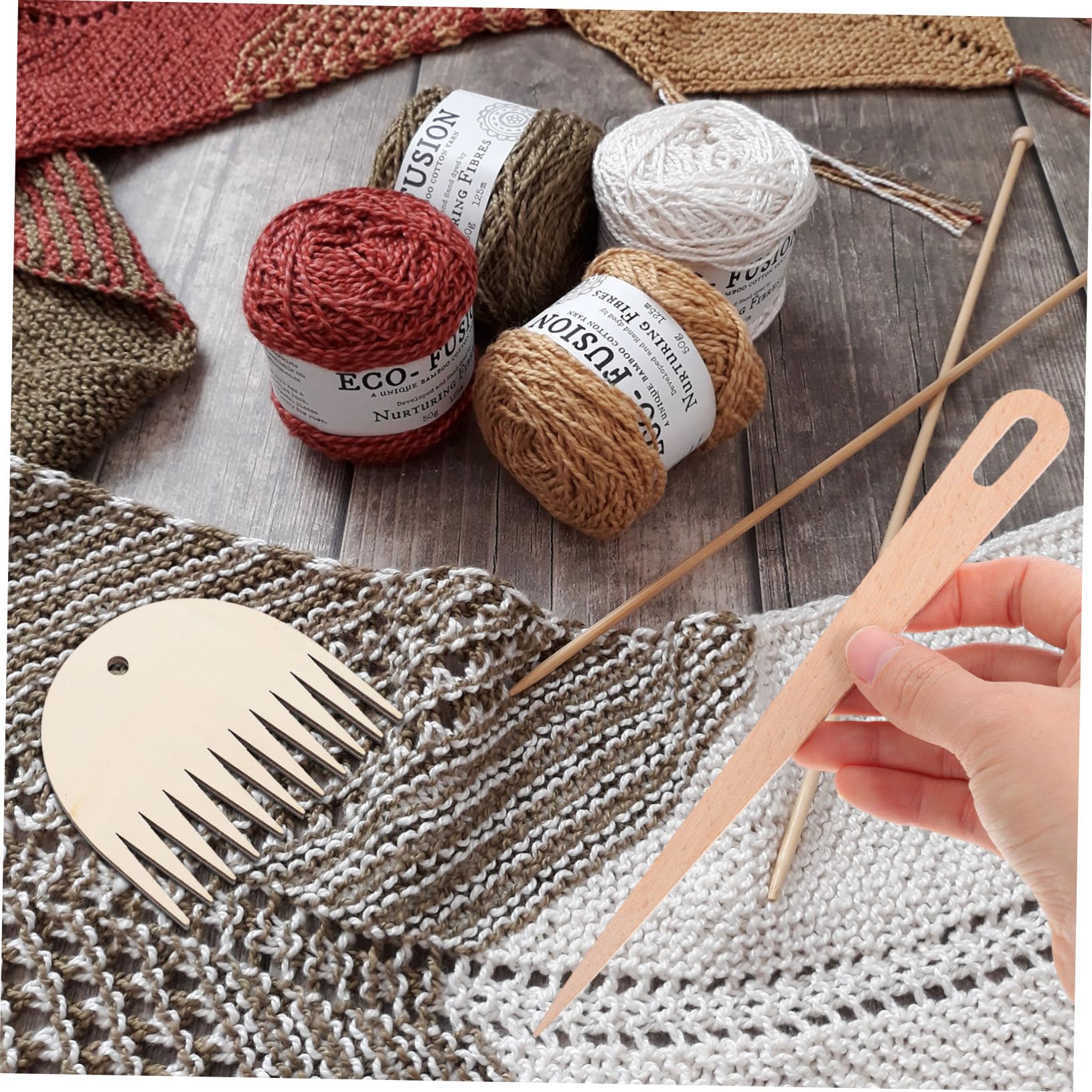 Angoily 3 Juegos De Accesorios Trenzados Kit De Telar Pequeño Para Tejer Herramienta De Tejer Con Peine Lanzaderas De Aguja Accesorios De Tejido Artesanías