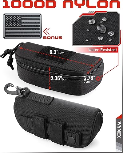 Miniatura 5 de WYNEX Bolsa táctica Molle para gafas, estuche rígido para lentes de sol a prueba de golpes, caja protectora