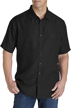 Harbor Bay by DXL Men's Big and Tall Microfiber Comfort Grid Sport Shirt