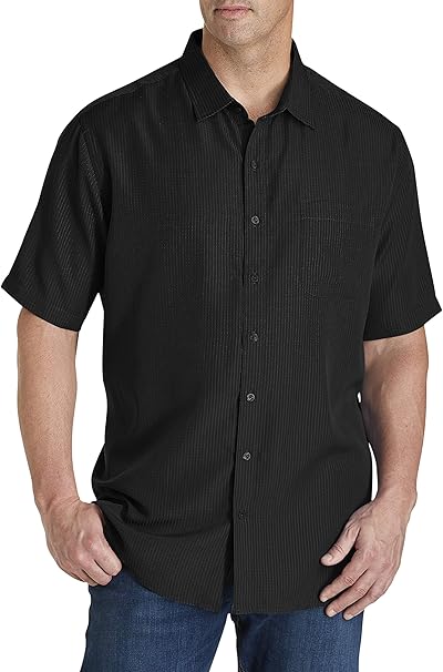 Harbor Bay by DXL Men's Big and Tall Microfiber Comfort Grid Sport Shirt