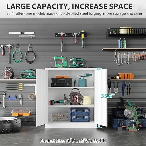 Miniatura 67 de SISESOL Armario de almacenamiento con puertas y estantes de vidrio, armario de despensa de cocina independiente para el hogar, oficina, baño Negro