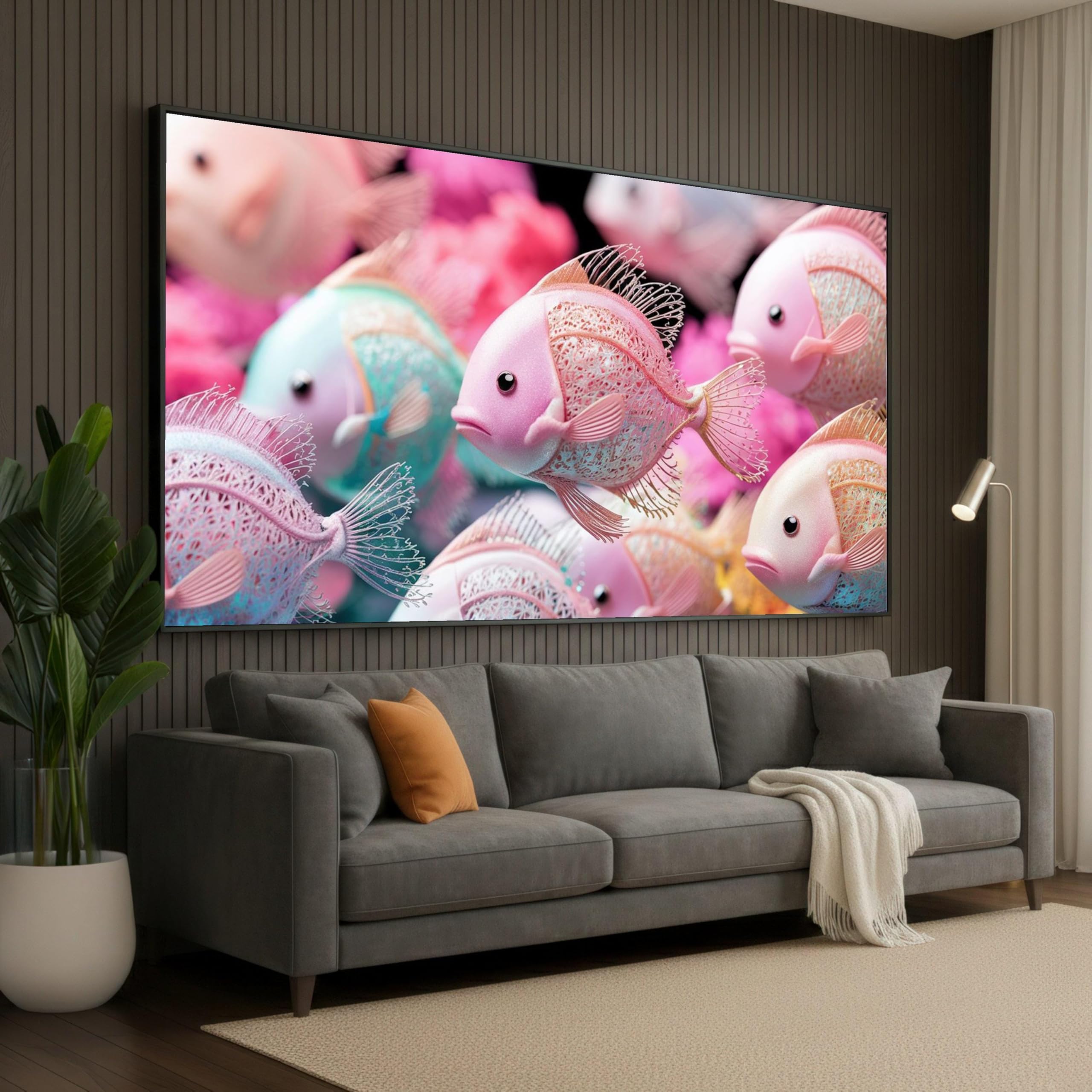 Reproduction décorative de la vie océanique sur toile premium 60x105 - 8