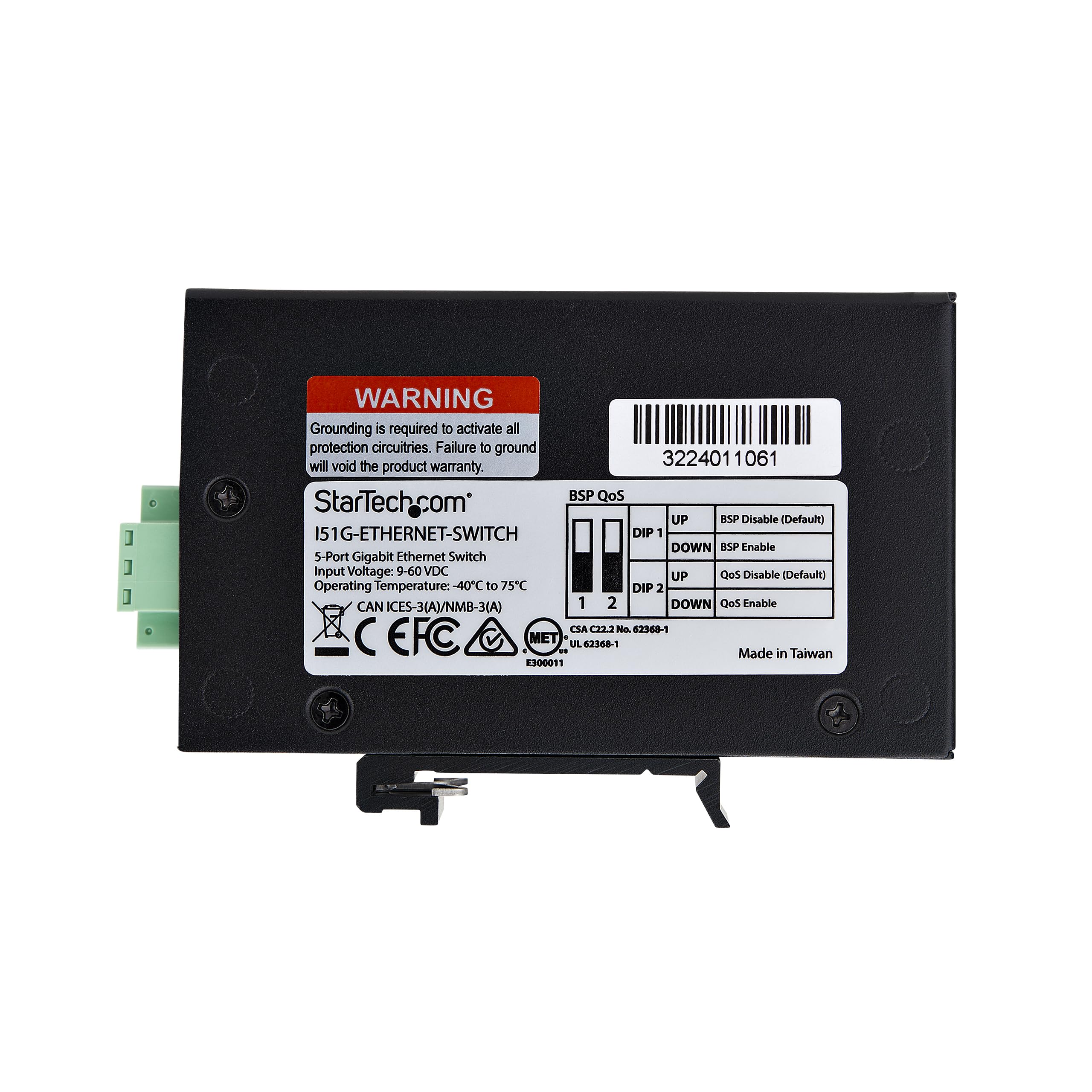 StarTech 5-Port Industrie Netzwerk Switch (I51G-ETHERNET-SWITCH) | Hutschiene und Wandmontage, Gigabit LAN, 1Gb, IP30, 9-60 VDC, lüfterlos