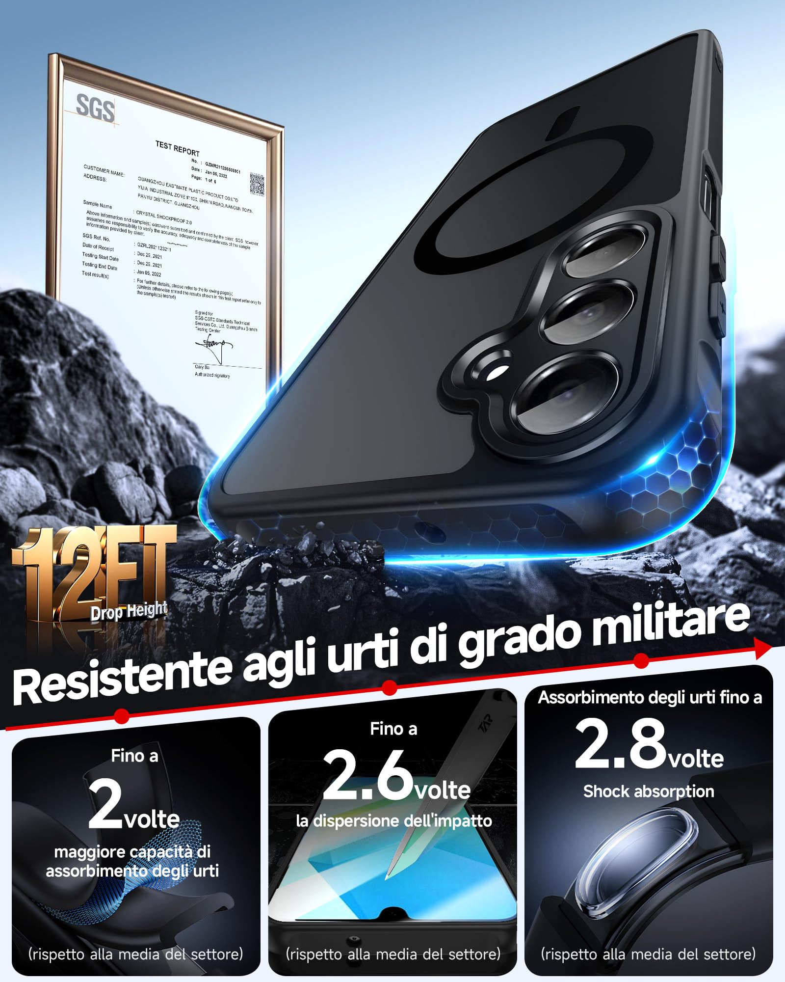 LeYi Cover Magnetica per Samsung Galaxy A16 5G con 2 Pezzi Vetro Temperato, Custodia per A 16 Traslucida Opaca Anti-Impronte Resistente ai Graffi Paraurti in TPU Antiurto Protettiva Case, Nero