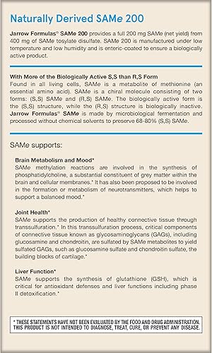 Miniatura 10 de Jarrow Formulas SAM-e 0007 oz Suplemento dietario en cápsulas SAM60 1 1