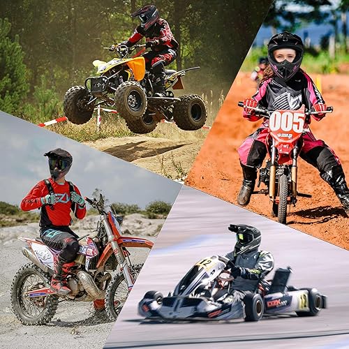 Miniatura 5 de Casco para jóvenes y niños de motocross, casco para adultos de ATV y bicicleta de tierra con gafas, guantes y máscara, casco de motocicleta de cara