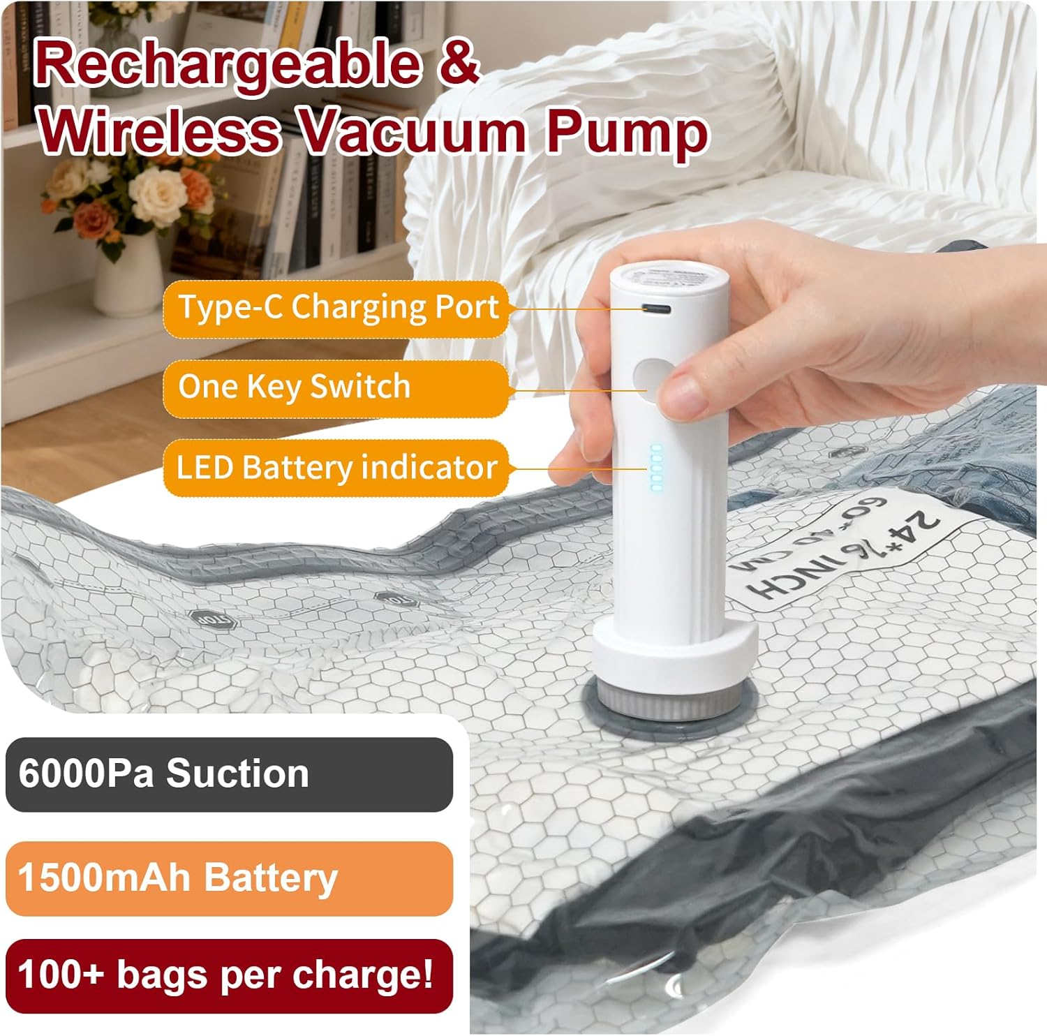 真空収納バッグ 12個パック、省スペースシーラーバッグ、衣類、枕、掛け布団、毛布、寝具用の気密圧縮バッグ (12パック(4S+4M+