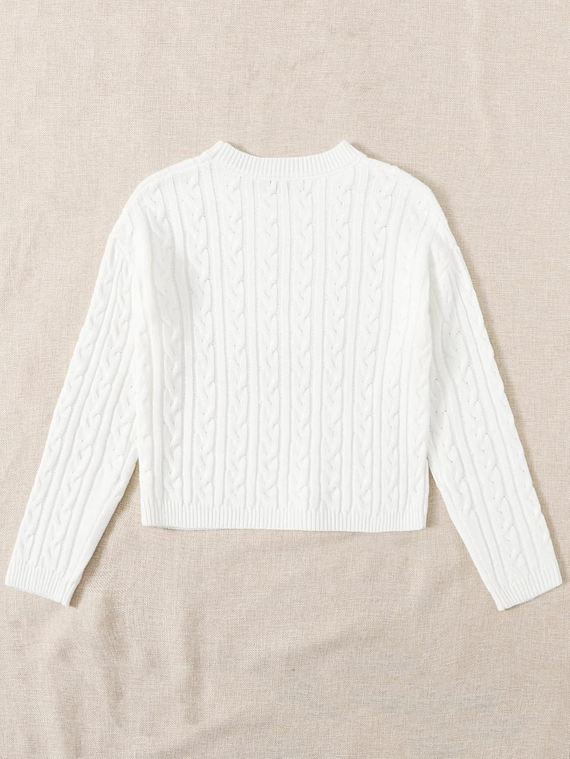 BEDAW Women's Sweater Drop Shoulder Cable Knit Sweater Sweater for Women (Color : Orange, Size : Small)