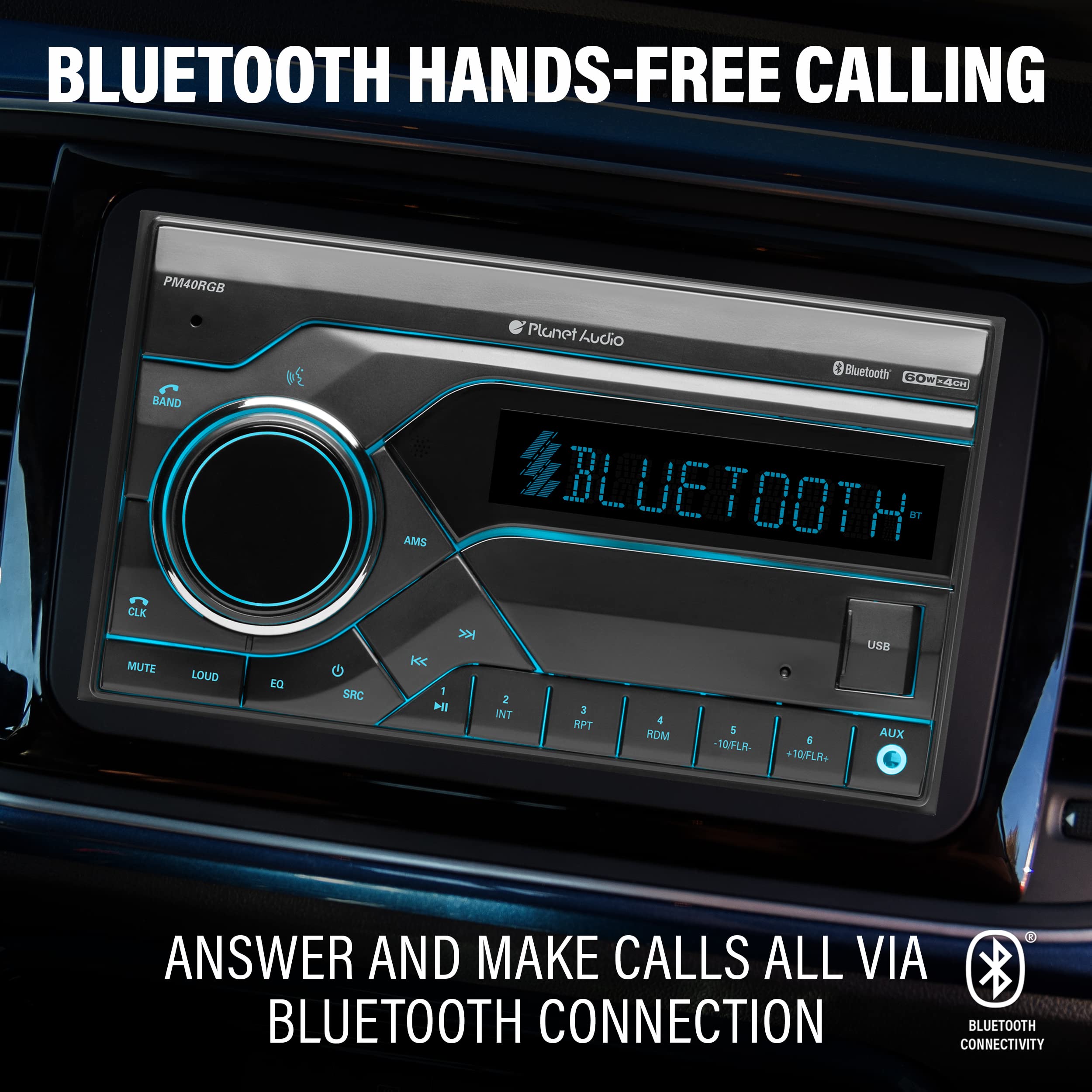 【新品・未使用】Car Multimedia Player Amazon.com: Planet Audio PM40RGB Car Stereo - Double Din