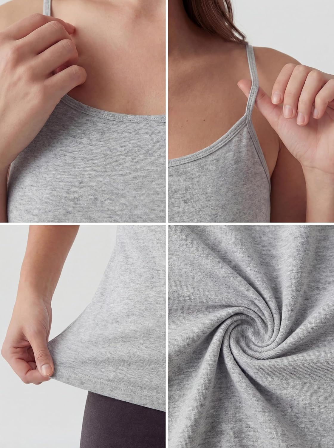 Sexy Basics Women's Cotton Stretch Camisole Tanks | Adjustable Spaghetti Strap Tank Top | Multi Packs & Colors - Image 5