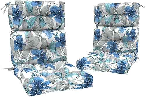 Cojines para sillas mecedoras para exteriores, antideslizantes, con respaldo antideslizante, cojín para silla de respaldo alto para sillas de patio,