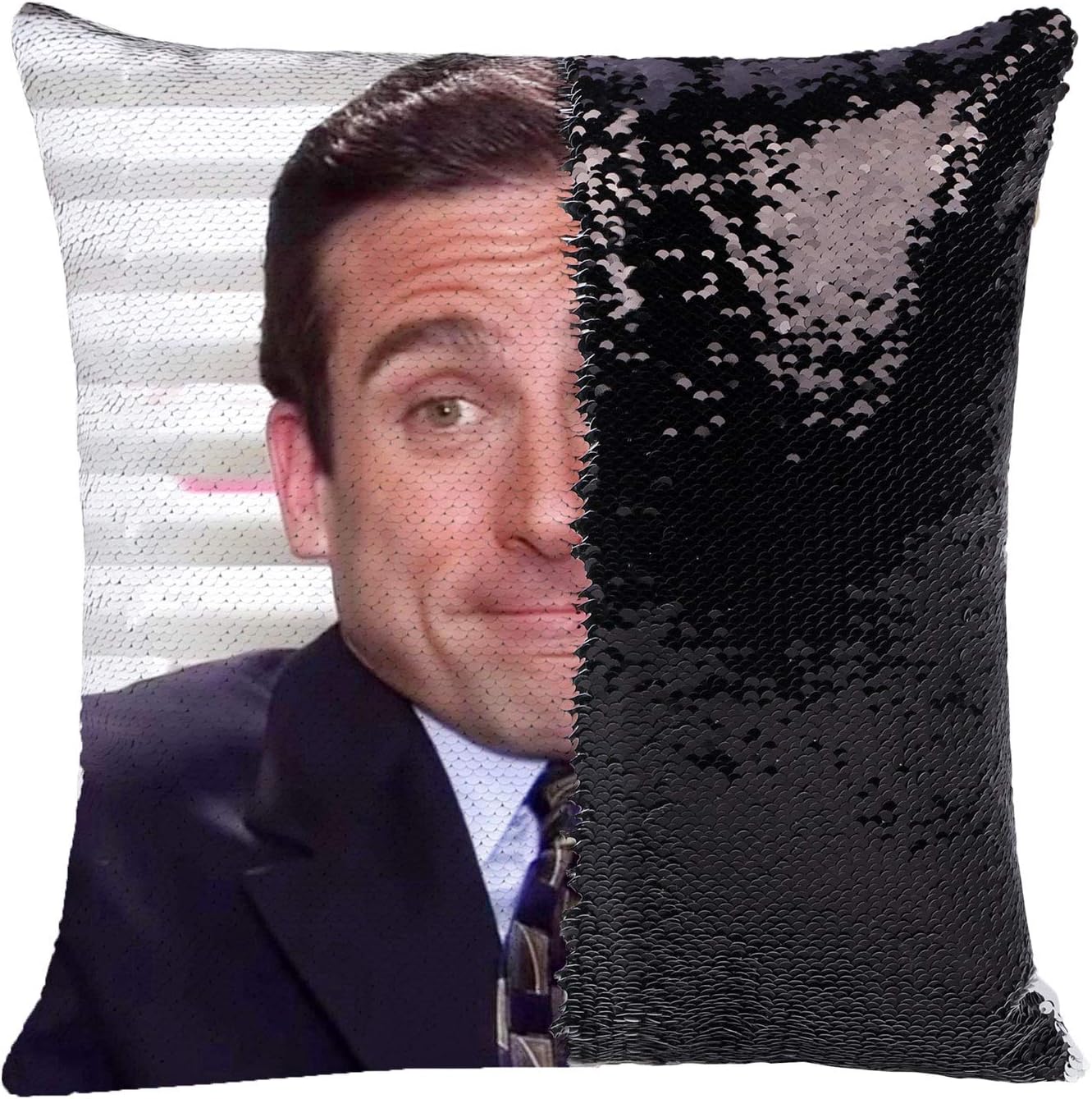 the office sequin pillow
