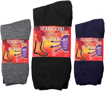 Falari 6-Pack Mens Winter Thermal Socks Ultra Warm Best For Cold Weather Out Door Activities