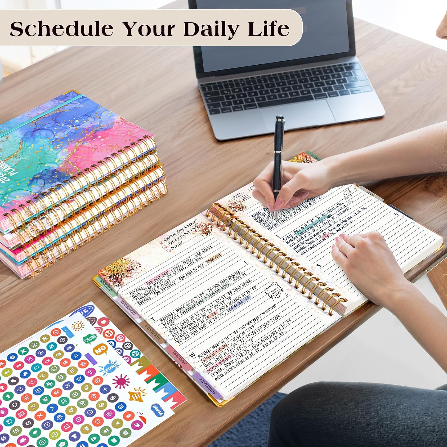 Academic Planner 2026-2027, 18 Months Weekly and Monthly Daily Planner from July 2026 - December 2027, 8.5" x 11" A4 Large Hardcover Agenda Organizer Book with Tabs, Spiral Yearly Calendar Planners for School Work Home, Colorful Tree of Life